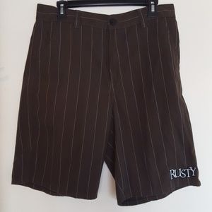 Rusty brown pinstriped shorts